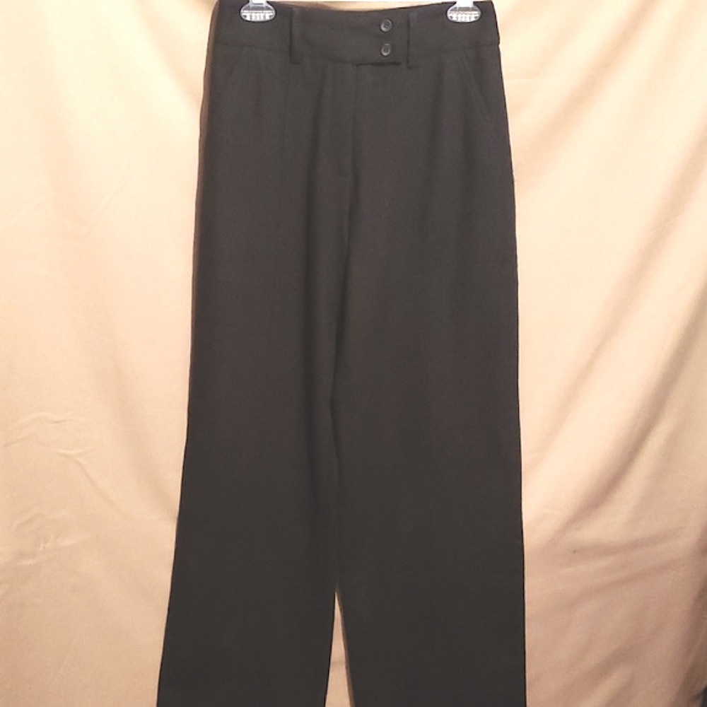 MAX & LILY HIGH-WAISTED WOOL BLACK DRESS PANTS SZ 6P